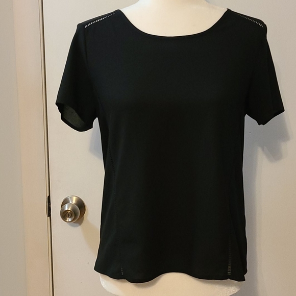 Paper Crane black sheer shirt with cut outs - Picture 2 of 9